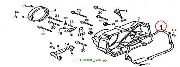 Gasket, crankcase cover, RH