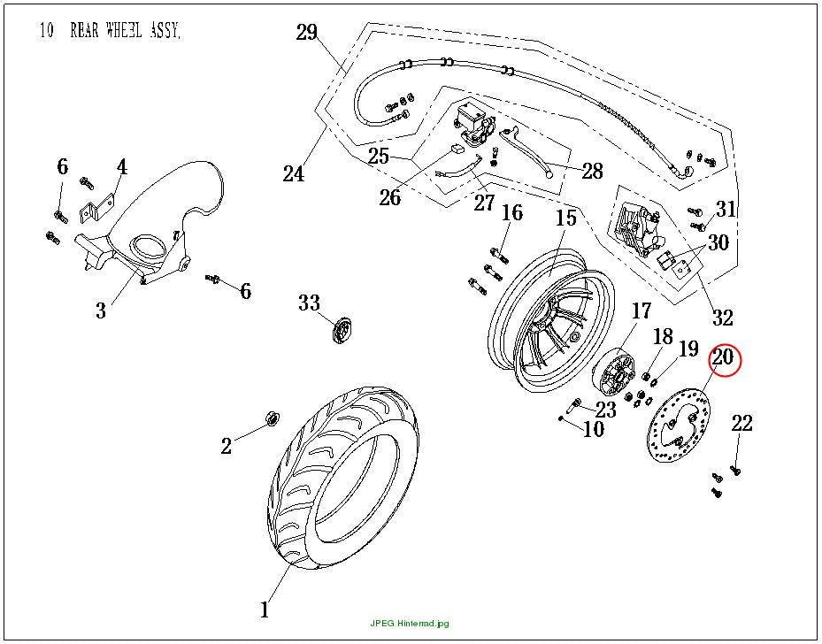 Rear brake disc