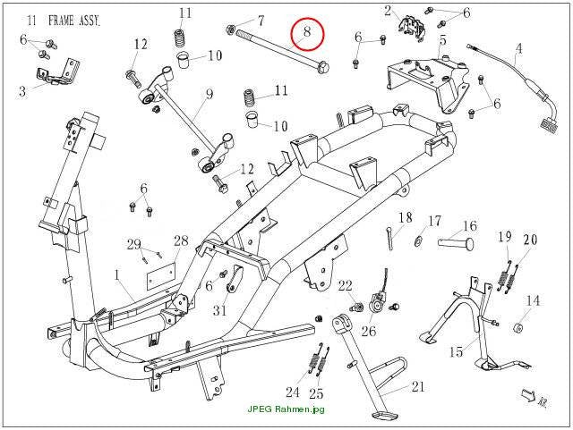 Schraube f. Motoraufnahme M10x1.25x275