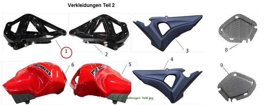 Verkleidung rechts oben E-Roadster