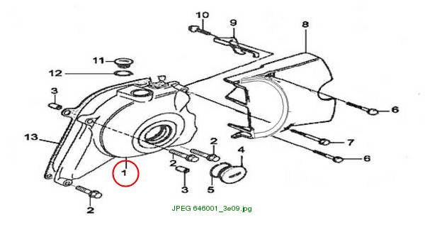 Crankcase cover, LH