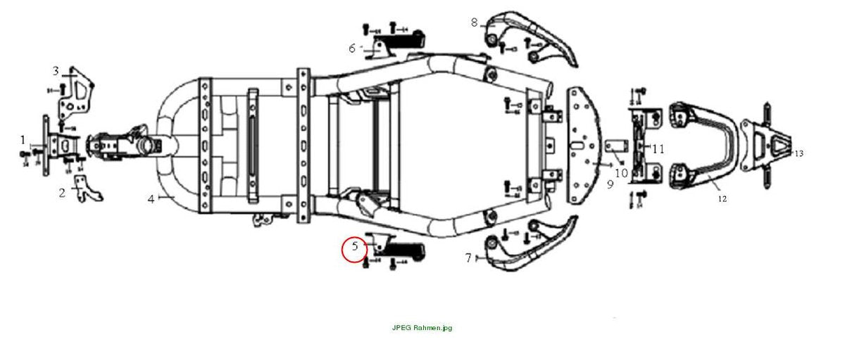 Rear left footrest