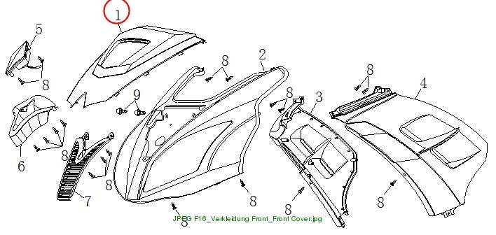 FRONT SHIELD schwarz ohne Aufkleber