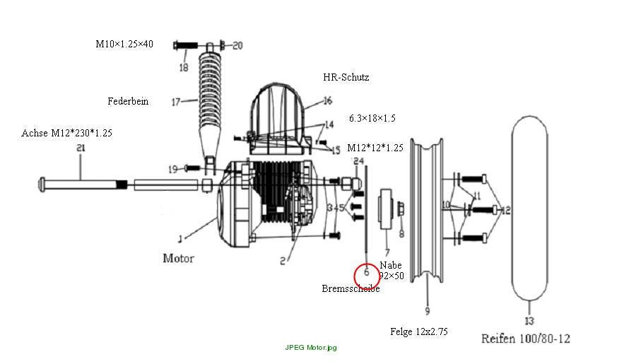 Brake disc rear wheel E2R