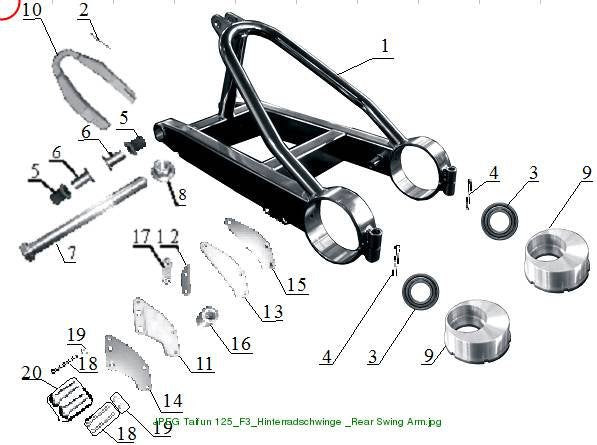 Swing Arm Axle M8×50×1.25