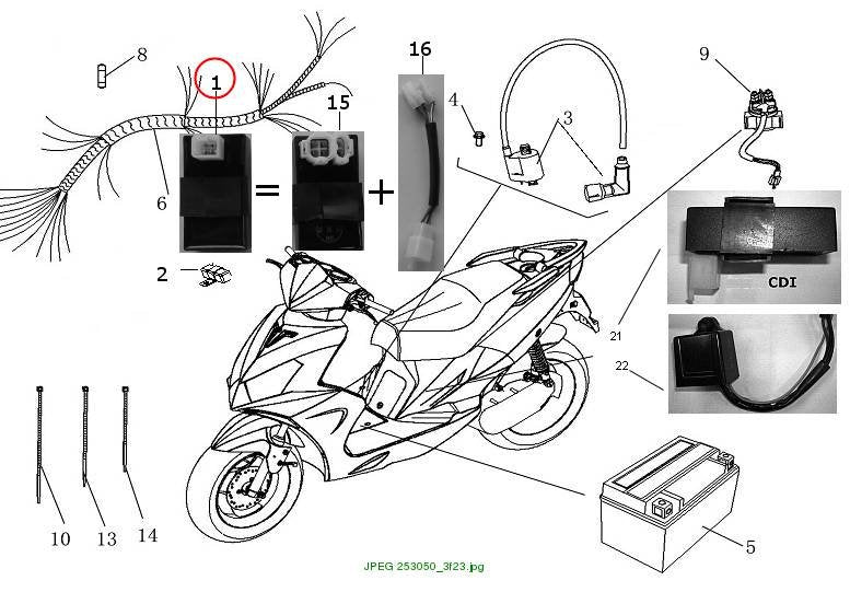 C.D.I. (combo plug, 8000RPM), ref. MZ50