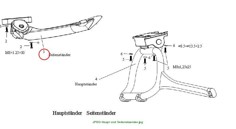 Seitenständer schwarz