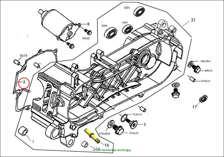 Crankcase gasket right