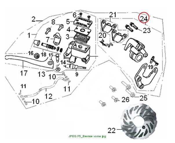 Brake caliper front (red)