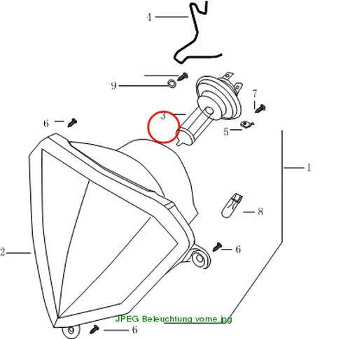 Bulb, headlight (12V 35/35W)