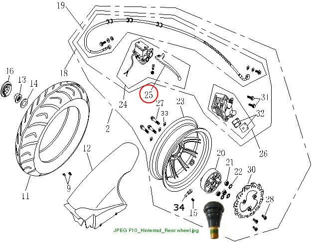 Left brake lever for model with disc brake (Speedjet RS)