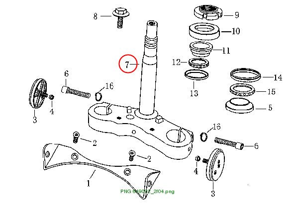 STEERING STEM(WITH RACE DOWN)