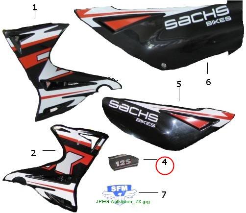 "Sticker: ""125"", ZX/ZZ"