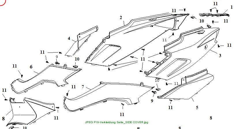REAR RIGHT DECO PANEL white,black R (SFM