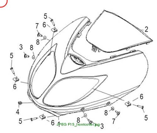 CAP, FRONT COVER,RED TF