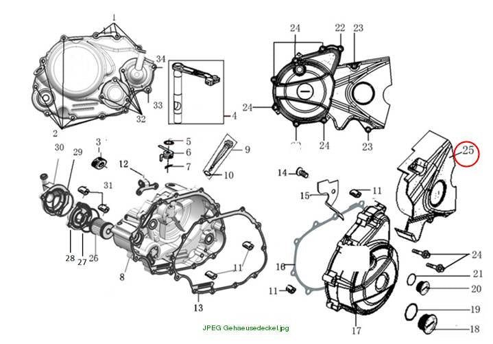 BACK PART,L.CRANKCASE COVER