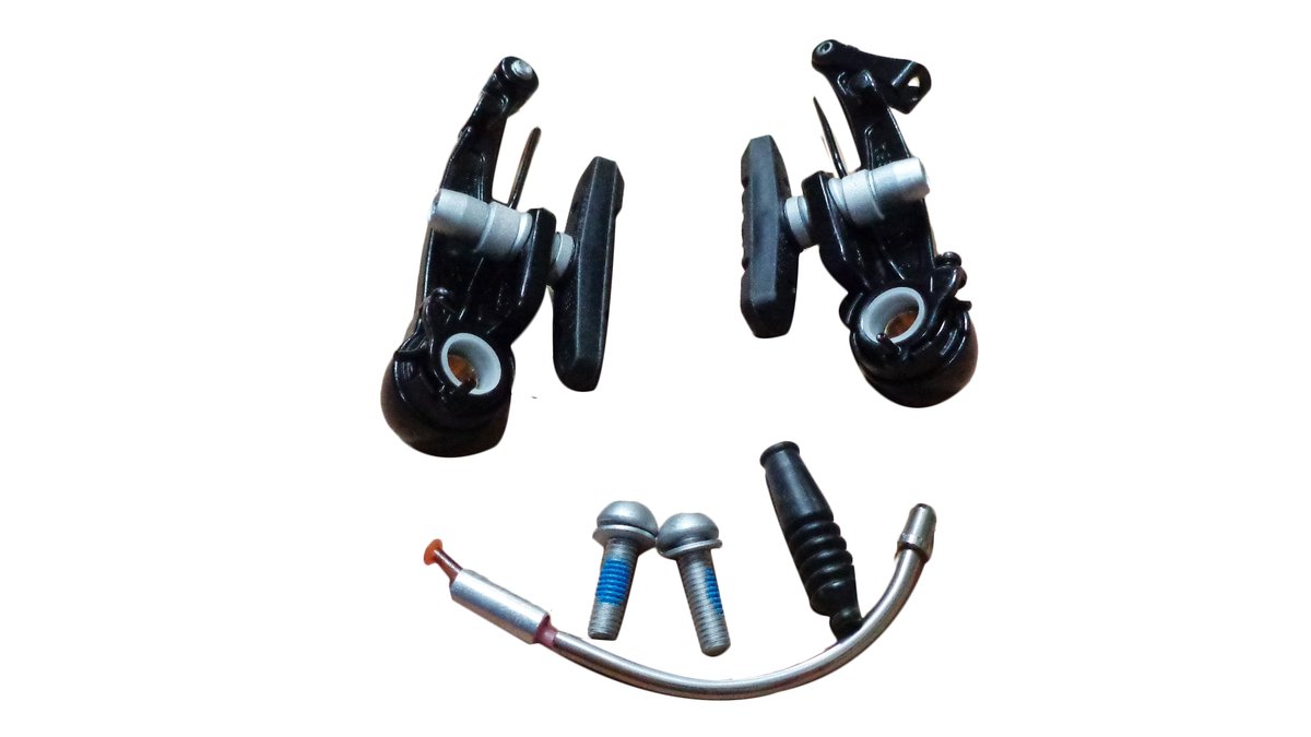 Front V-brake with 90-degree cable routing