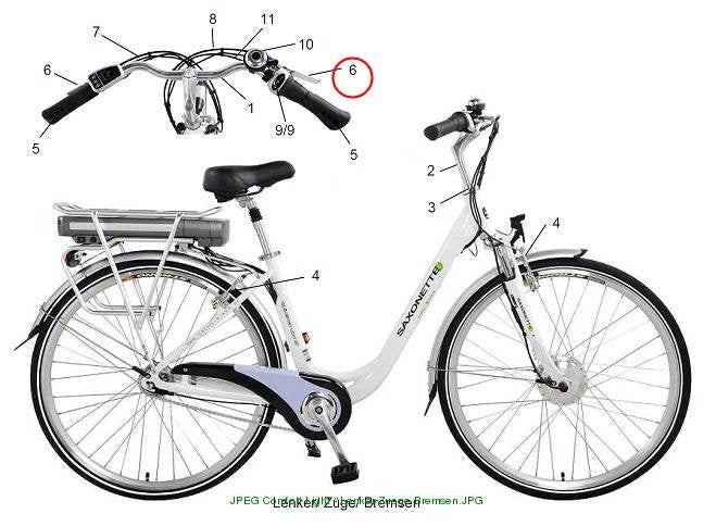 Bremshebel re Comfort l.+Touring silber
