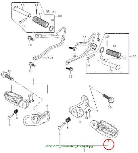Footrest, front LH