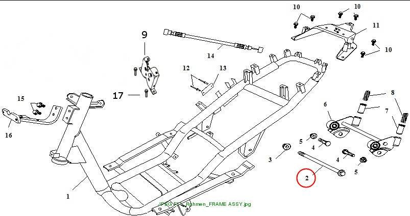 BOLT, ENGINE HANGER (M12x1.25x265)