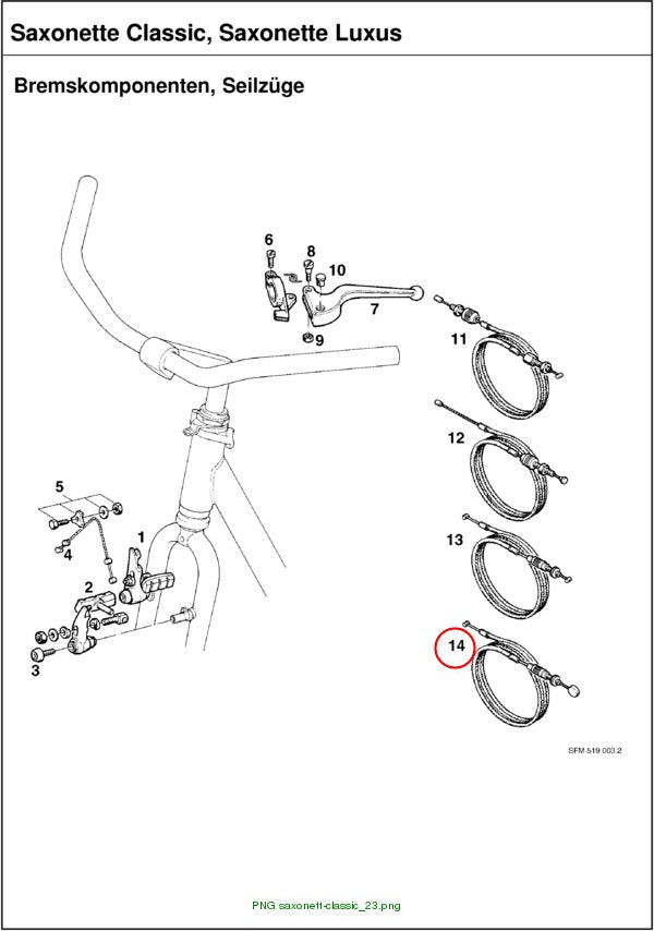 ASSY. Choke cable for Saxonette
