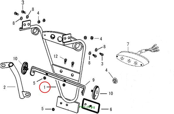 BRACKET,REAR LICENSE(DARK BLACK)
