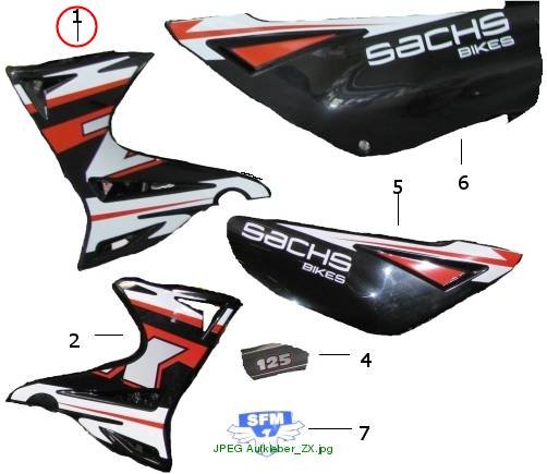 Sticker (left fuel tank upper) ZX