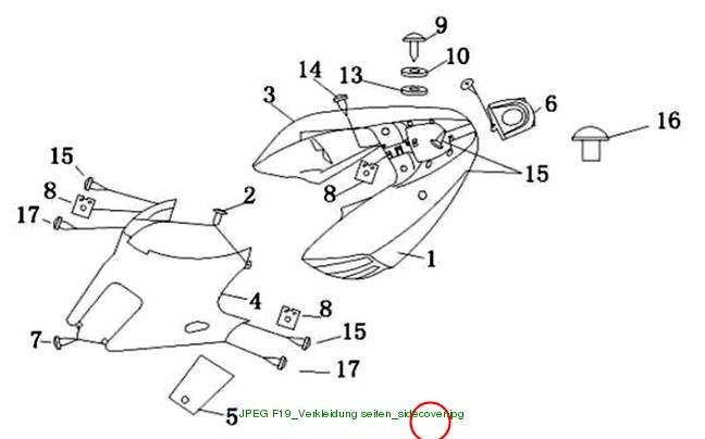 Rear fairing left white Speedj.2
