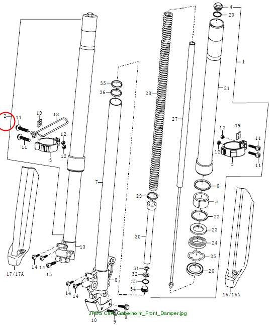 Fork assembly, front RH
