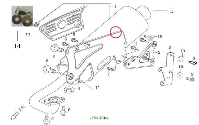 Exhaust Pipe,muffler Assy.25km/h