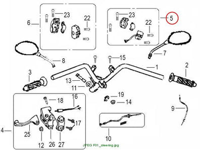 SWITCH ASSY., HANDLE R.