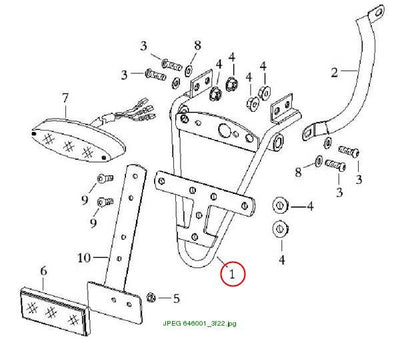 Bracket, Rear License Plate (Black)