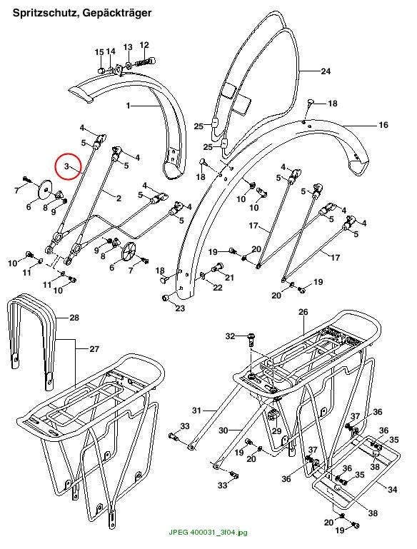 STRUT stainless steel w. safeclip 3.4mm right