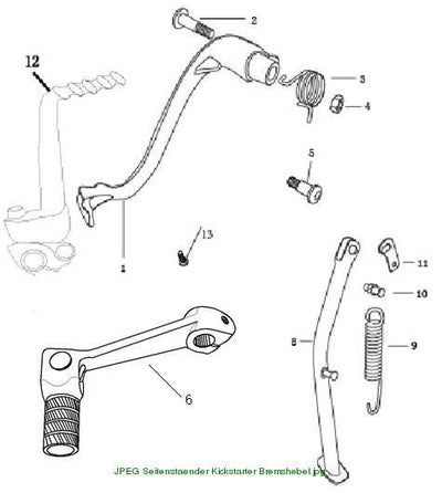 Foot brake bolt