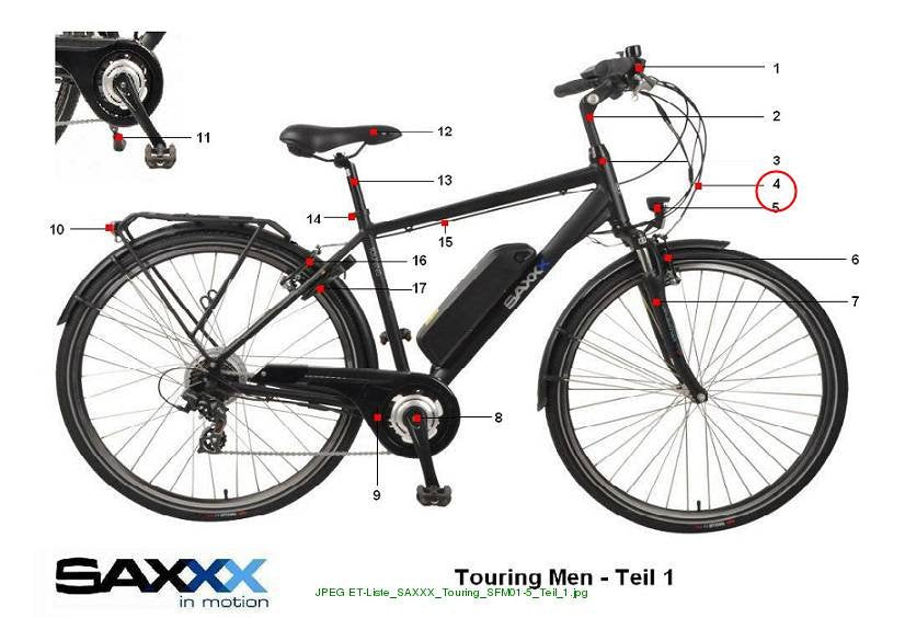 Bremszug vorne 600mm Touring Men
