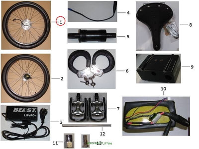 Beast complete front wheel 250W motor