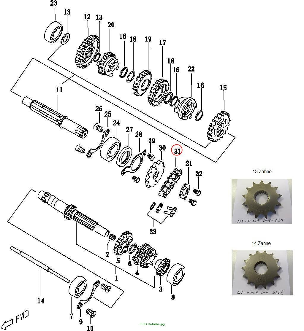 Drive chain 136 links