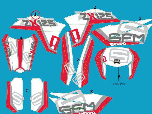 Decal set, tank fairing right ZX 2013