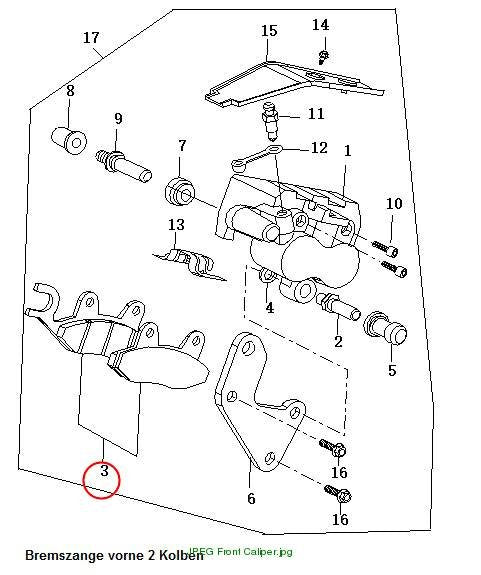 Brake pad set front 2-piston ZX ZZ 2013