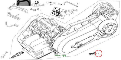 Clip for rear brake thread