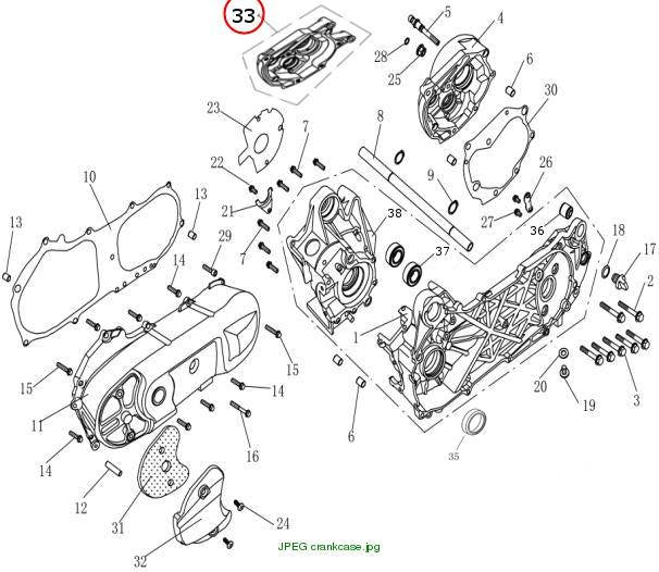MISSION CASE ASSY.,MODEL 2 (disc brake)
