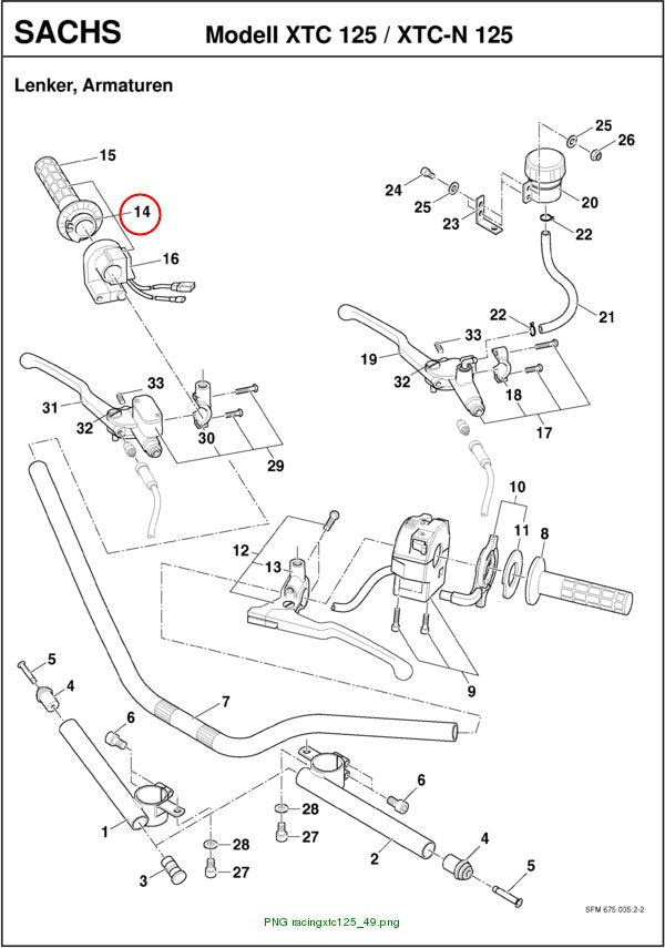 ASSY. THROTTLE GRIP XTC 2-stroke