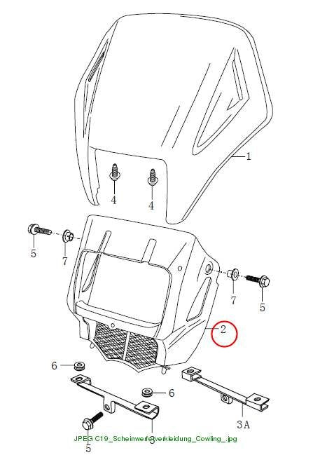 Cover, front lamp