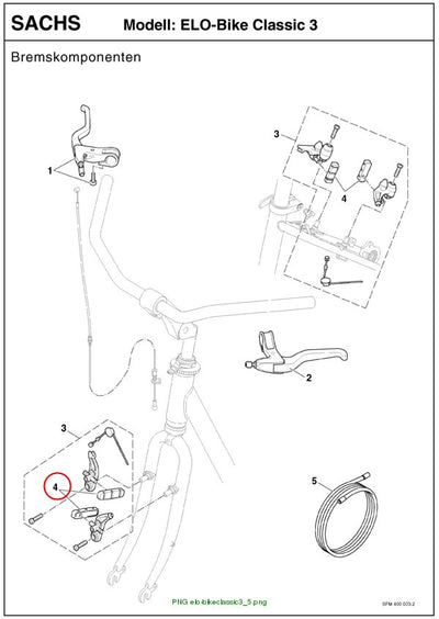 BRAKE SHOE PAIR ELO-BIKE FRONT Elo-Bike Cla