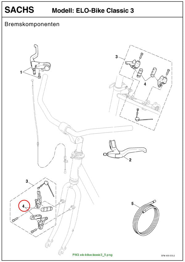 BRAKE SHOE PAIR ELO-BIKE FRONT Elo-Bike Cla