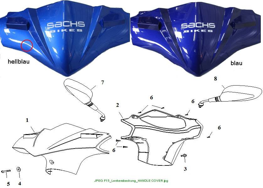 HANDLE COVER, UPPER MODEL1 red