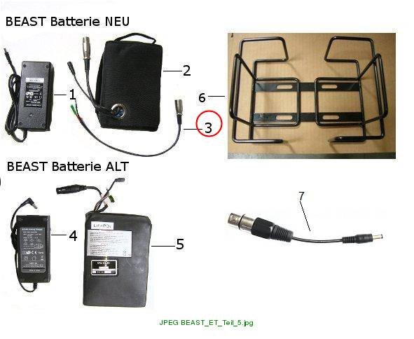 BEAST Batteriekabel, silberner stecker