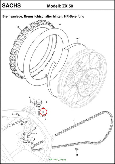 Fuel hose with fabric reinforcement 5x10 mm/ 1 pc. is 100 cm