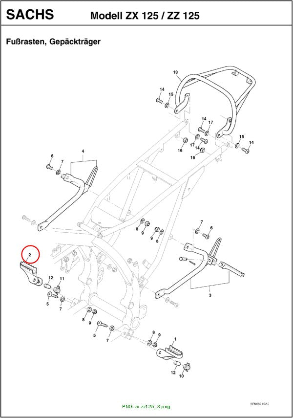 ZX front right footrest