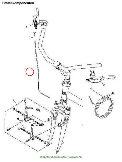 Brake cable Alu Touring2 front